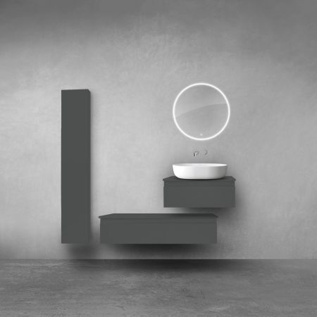 Oltens Vernal zestaw szafek podumywalkowych z blatem 60 i 100 cm i szafką boczną 35 cm grafit mat 68695400