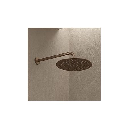 Satz Oltens Katla thermostatische Unterputz-Batterie mit Regenbrause 30 cm Vindel und Duschset Ume, gebürstetes Kupfer 36611610