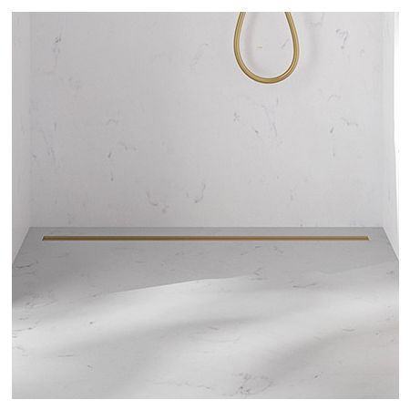 Oltens Langan Slim shower drain straight 70 cm, glossy gold/brushed gold 30010800