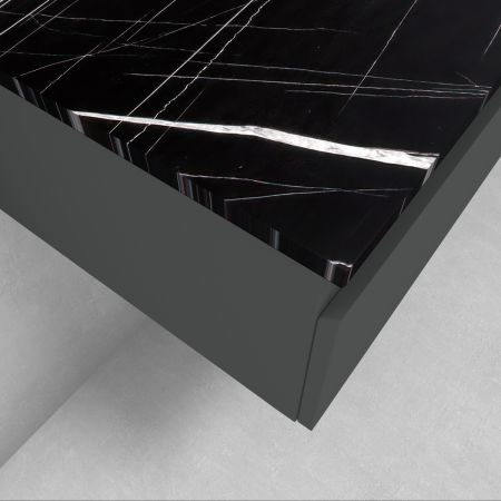 Zestaw Oltens Vernal szafka 120 cm podumywalkowa wisząca z blatem Tera grafit mat/czarny mat 68717400