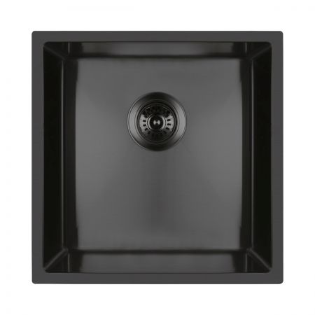 Oltens Stalvask single-bowl steel sink 44x44 cm, black 71100300