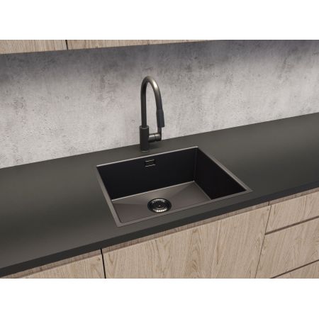Oltens Stalvask single-bowl steel sink 54x44 cm black 71101300