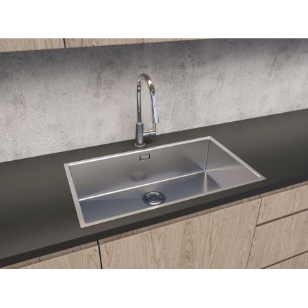Oltens Stalvask single-bowl steel sink 76x44 cm polished steel 71102100