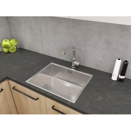 Oltens Hydda single-bowl steel sink 54x44 cm polished stainless steel 71104100