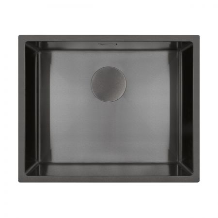 Oltens Hydda single-bowl steel sink 54x44 cm black 71104300