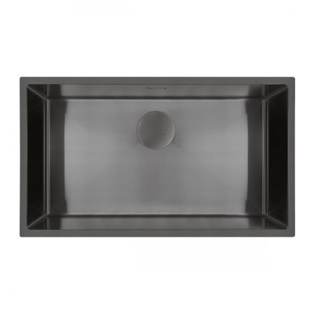 Oltens Hydda single-bowl steel sink 76x44 cm black 71105300