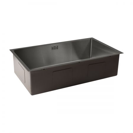 Oltens Hydda single-bowl steel sink 76x44 cm black 71105300