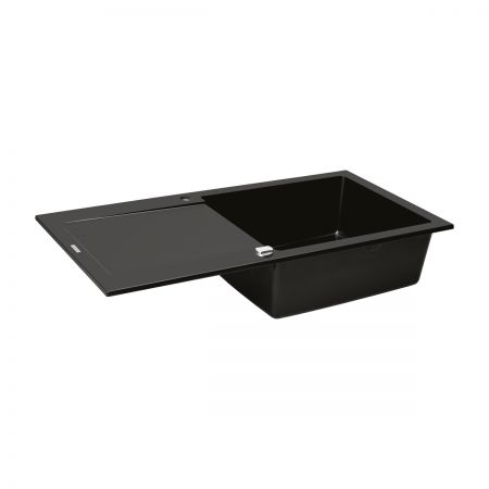 Oltens Gravan one-bowl granite sink with a drainer 100x50 cm black matt 72101300