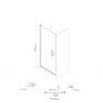 Oltens Rinnan shower door 80 cm for recessed spaces matte black/transparent glass 21207300 zdj.2