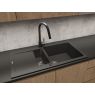 Oltens Gravan 1.5-bowl granite sink with drainer 100x50 cm black matte 72300300 zdj.4
