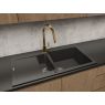 Oltens Gravan 1.5-bowl granite sink with drainer 100x50 cm black matte 72300300 zdj.5