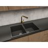 Oltens Gravan 2-bowl granite sink 78x50 cm black matte 72400300 zdj.4