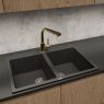 Oltens Gravan 2-Kammer-Granitspüle 78x50 cm mattschwarz 72400300 zdj.6