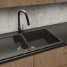 Oltens Gravan 1.5-Kammer-Granitspüle mit Abtropffläche 100x50 cm mattschwarz 72300300 zdj.6