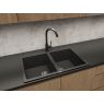 Oltens Gravan 2-bowl granite sink 78x50 cm black matte 72400300 zdj.5