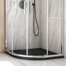 Oltens Superior Duschbecken 80x80 cm halbrund Acryl schwarz matt 16001300 zdj.7