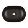Oltens Hamnes Thin umywalka 60,5x41,5 cm nablatowa owalna z powłoką SmartClean czarny mat 40820300 zdj.8