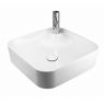 Oltens Lysake countertop wash basin 42,5 cm square with SmartClean film white 41808000 zdj.1