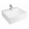 Oltens Hyls countertop wash basin 47 cm square with SmartClean film white 41809000 zdj.1