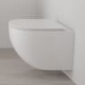 Satz Oltens Hamnes Kort wandmontiertes PureRim-Toilettenbecken mit langsam schließendem Toilettensitz weiß 42020000 zdj.6