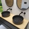 Oltens Lagde 35,5 cm countertop washbasin round with SmartClean coating black matte 40804300 zdj.9