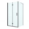 Oltens Hallan shower enclosure 100x100 cm square door with a fixed wall matte black/transparent glass 20009300 zdj.1