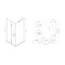 Oltens Hallan shower enclosure 100x100 cm square door with a fixed wall matte black/transparent glass 20009300 zdj.2
