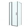 Oltens Verdal kabina prysznicowa 80x80 cm kwadratowa drzwi ze ścianką czarny mat/szkło przezroczyste 20010300 zdj.1