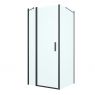 Oltens Verdal kabina prysznicowa 90x90 cm kwadratowa drzwi ze ścianką czarny mat/szkło przezroczyste 20011300 zdj.1