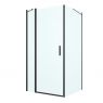 Oltens Verdal kabina prysznicowa 100x100 cm kwadratowa drzwi ze ścianką czarny mat/szkło przezroczyste 20012300 zdj.1