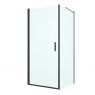 Oltens Rinnan shower enclosure 90x90 cm square door with a fixed wall matte black/transparent glass 20014300 zdj.1