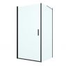 Oltens Rinnan shower enclosure 100x100 cm square door with a fixed wall matte black/transparent glass 20015300 zdj.1
