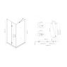 Oltens Hallan shower enclosure 80x90 cm rectangular door with a fixed wall matte black/transparent glass 20200300 zdj.2