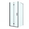 Oltens Hallan shower enclosure 80x100 cm rectangular door with a fixed wall matte black/transparent glass 20201300 zdj.1