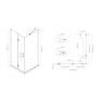 Oltens Hallan shower enclosure 90x100 cm rectangular door with a fixed wall matte black/transparent glass 20203300 zdj.2