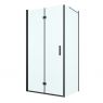 Oltens Hallan shower enclosure 100x80 cm rectangular door with a fixed wall matte black/transparent glass 20204300 zdj.1
