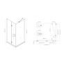 Oltens Hallan shower enclosure 100x80 cm rectangular door with a fixed wall matte black/transparent glass 20204300 zdj.2