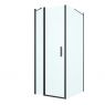 Oltens Verdal sprchový kout 80x100 cm, obdélníkový, dveře se zástěnou, matná černá / průhledné sklo, 20206300 zdj.1