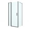 Oltens Verdal sprchový kout 90x80 cm, obdélníkový, dveře se zástěnou, matná černá/průhledné sklo 20207300 zdj.1