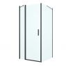 Oltens Verdal sprchový kout 90x100 cm, obdélníkový, dveře se zástěnou, matná černá/průhledné sklo, 20208300 zdj.1