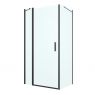 Oltens Verdal sprchový kout 100 x 80 cm, obdélníkový, dveře se zástěnou, matná černá/průhledné sklo, 20209300 zdj.1