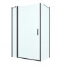 Oltens Verdal shower enclosure 120x80 cm rectangular door with a fixed wall matte black/transparent glass 20210300 zdj.1