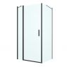 Oltens Verdal shower enclosure 100x90 cm rectangular door with a fixed wall matte black/transparent glass 20211300 zdj.1