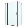 Oltens Verdal sprchový kout 120x90 cm, obdélníkový, dveře se zástěnou, matná černá/průhledné sklo, 20213300 zdj.1