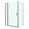 Oltens Verdal shower enclosure 120x100 cm rectangular door with a fixed wall matte black/transparent glass 20214300 zdj.1