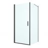 Oltens Rinnan shower enclosure 90x100 cm rectangular door with a fixed wall matte black/transparent glass 20217300 zdj.1