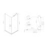 Oltens Rinnan shower enclosure 100x80 cm rectangular door with a fixed wall matte black/transparent glass 20218300 zdj.2