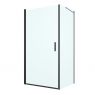 Oltens Rinnan sprchový kout 100x90 cm, obdélníkový, dveře se zástěnou, matná černá/průhledné sklo, 20219300 zdj.1