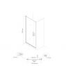 Oltens Rinnan shower door 90 cm for recessed spaces matte black/transparent glass 21208300 zdj.2
