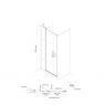 Oltens Verdal shower door 90 cm for recessed spaces matte black/transparent glass 21204300 zdj.2